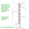 Fixed Vertical Ladders - general dimensions min & max